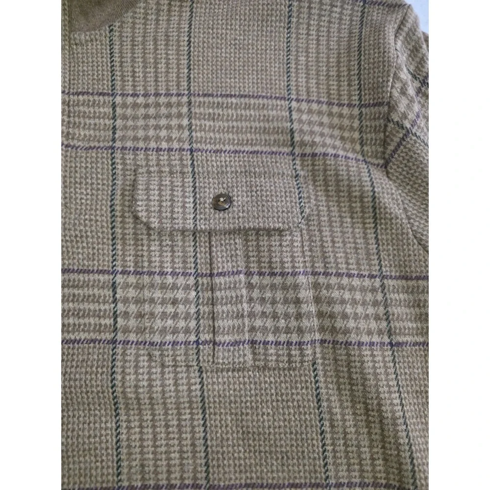 Polo Ralph Lauren Vintage Men's Quarter-Zip Cotton Brown Sweater Size L